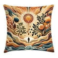 thumbnail image 1 of Ambesonne Trippy Throw Pillow Cushion Cover, Bohemian Huddles of Clouds, 26" X 26", Pale Brown Petrol Blue, 1 of 2