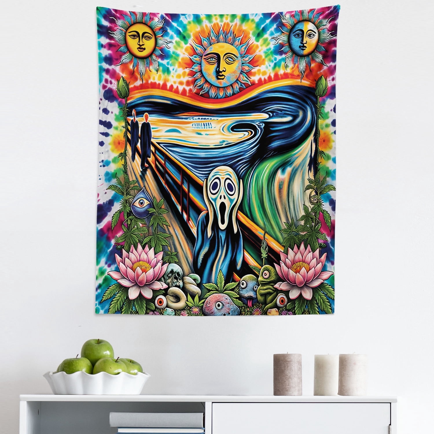 Ambesonne Blue Sun Tapestry Ambesonne Trippy Tapestry Wall Hanging