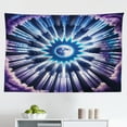 thumbnail image 1 of Ambesonne Trippy Wall Hanging Tapestry, Indigo Outer Space Moon Art, 45"x30", Pale Fuchsia Sea Blue, 1 of 2