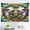 thumbnail image 1 of Ambesonne Trippy Wall Hanging Tapestry, Psychedelic Frog Esoteric, 45"x30", Lime Green Apricot Teal, 1 of 2