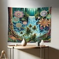 thumbnail image 1 of Ambesonne Trippy Wall Hanging Tapestry, Psychedelic Mandala Woods, 28"x23", Multicolor Reseda Green, 1 of 3