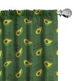 thumbnail image 1 of Ambesonne Tropic Window Curtains, Avocados Drawing Art Print, Each 28" W x 84" L, Emerald and Yellow, 1 of 4