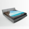 thumbnail image 1 of Ambesonne Tropic Fitted Sheet, Mediterranean Beach, Full Size, Cream Blue, 1 of 2