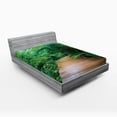 thumbnail image 1 of Ambesonne Tropic Fitted Sheet, Timber Jetty Wild Exotic, California King, Pale Brown Green, 1 of 3