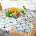 thumbnail image 1 of Ambesonne Tropic Island Table Runner & Placemats, Summer Coconut Trees, Placemat 4 pcs + Runner 14"x90", White Night Blue and Seafoam, 1 of 2
