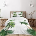 thumbnail image 1 of Ambesonne Tropic Quilted Bedspread Set 2 Pcs, Coconut Palm Tree Plants, Twin Size, Hunter Green, 1 of 3