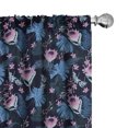 thumbnail image 1 of Ambesonne Tropical Window Curtains, Botanical Various Flowers, Each 28" W x 84" L, Pale Fuchsia Sea Blue, 1 of 4