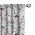 thumbnail image 1 of Ambesonne Tropical Window Curtains, Brush Strokes Hibiscuses, Each 28" W x 84" L, Charcoal Grey Soft Pink, 1 of 4