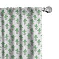 thumbnail image 1 of Ambesonne Tropical Window Curtains, Cacti in Ornamented Pots, Each 28" W x 84" L, Jade Green White and Apricot, 1 of 4