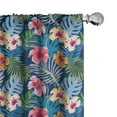 thumbnail image 1 of Ambesonne Tropical 4-Panel Curtains, Colorful Floral Petals, 56"x95", Night Blue Multicolor, 1 of 4