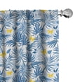 thumbnail image 1 of Ambesonne Tropical Window Curtains, Exotic Leaves Butterflies, Each 28" W x 84" L, Azure Blue Yellow White, 1 of 4