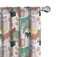 thumbnail image 1 of Ambesonne Tropical Window Curtains, Flower Leaf Square Pattern, Each 28" W x 95" L, Blush Dark Seafoam Pink, 1 of 4