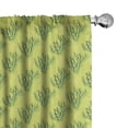 thumbnail image 1 of Ambesonne Tropical Window Curtains, Hand-Drawn Repeating Cacti, Each 28" W x 63" L, Yellow Green Fawn and Khaki, 1 of 4