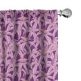 thumbnail image 1 of Ambesonne Tropical Window Curtains, Hawaiian Flower Silhouette, Each 28" W x 95" L, Dark Magenta and Soft Pink, 1 of 4