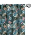 thumbnail image 1 of Ambesonne Tropical 4-Panel Curtains, Hawaiian Jungle Botanical, 56"x95", Sea Blue and Multicolor, 1 of 4