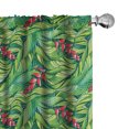 thumbnail image 1 of Ambesonne Tropical 4-Panel Curtains, Heliconia and Leaves Art, 56"x63", Apple Green and Dark Coral, 1 of 1