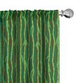 thumbnail image 1 of Ambesonne Tropical 4-Panel Curtains, Jungle Branch and Leaves, 56"x84", Dark Cocoa and Apple Green, 1 of 1