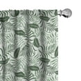 thumbnail image 1 of Ambesonne Tropical 4-Panel Curtains, Jungle Leaves Rainforest, 56"x95", Hunter Green and White, 1 of 4