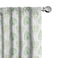 thumbnail image 1 of Ambesonne Tropical Window Curtains, Line Drawing Mosnteras Art, Each 28" W x 63" L, Fern Green Pale Yellow, 1 of 4