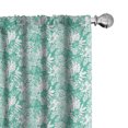 thumbnail image 1 of Ambesonne Tropical Window Curtains, Palm Leaves Flowers Art, Each 28" W x 63" L, Dark Seafoam White, 1 of 4