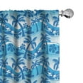 thumbnail image 1 of Ambesonne Tropical Window Curtains, Palm Trees and Surfers Art, Each 28" W x 95" L, Sky Blue White and Grey, 1 of 4