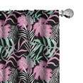 thumbnail image 1 of Ambesonne Tropical 4-Panel Curtains, Pastel Jungle Rainforest, 56"x63", Pink Turquoise, 1 of 1