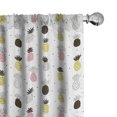 thumbnail image 1 of Ambesonne Tropical Window Curtains, Pineapples with Ornaments, Each 28" W x 63" L, Charcoal Grey Yellow, 1 of 4
