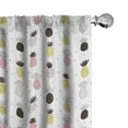 thumbnail image 1 of Ambesonne Tropical Window Curtains, Pineapples with Ornaments, Each 28" W x 95" L, Charcoal Grey Yellow, 1 of 4