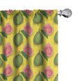 thumbnail image 1 of Ambesonne Tropical Window Curtains, Ripe Guava Fruits Leaf, Each 28" W x 63" L, Yellow Green, 1 of 2