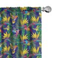 thumbnail image 1 of Ambesonne Tropical 4-Panel Curtains, Strelitzia and Hummingbird, 56"x63", Mustard Indigo and Jade Green, 1 of 1