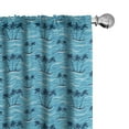 thumbnail image 1 of Ambesonne Tropical Window Curtains, Summer Sea and Palm Trees, Each 28" W x 95" L, Petrol Blue Blue, 1 of 5