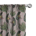 thumbnail image 1 of Ambesonne Tropical Window Curtains, Tropic Bird of Paradise, Each 28" W x 95" L, Pink Forest Green Seafoam, 1 of 4