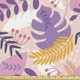 thumbnail image 1 of Ambesonne Tropical Abstract Fabric by the Yard Upholstery, Retro Floral Vibe, 10 Yards, Mauve Pale Rose and Mustard, 1 of 5