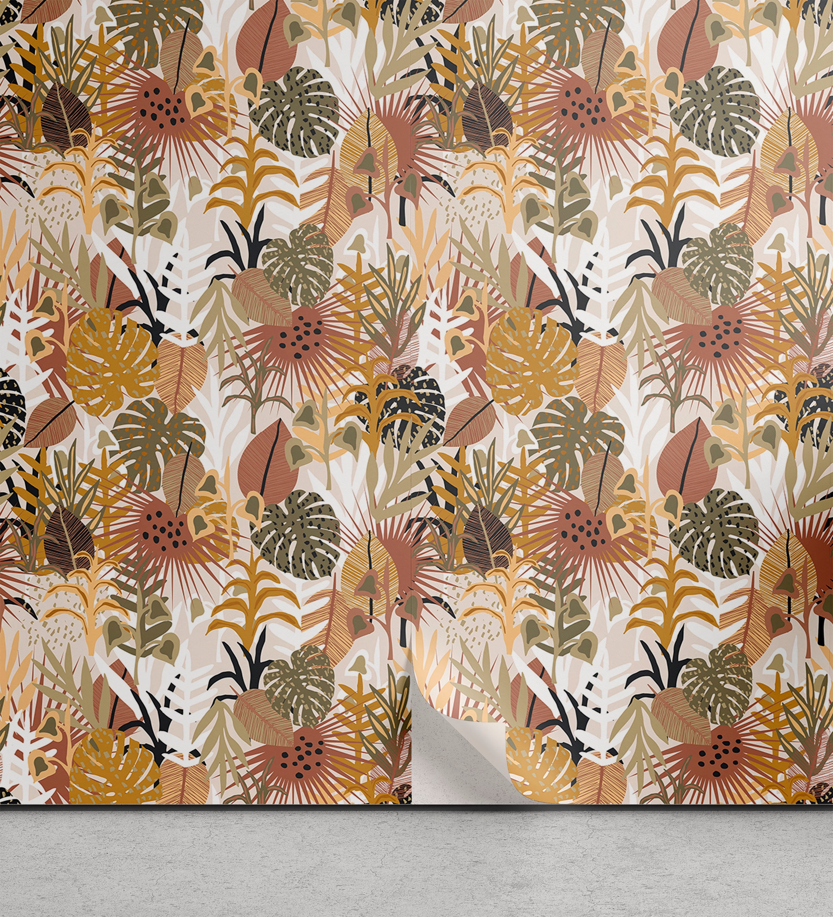 Abstract Peeling Sticker Ambesonne Tropical Abstract Peel & Stick Wallpaper for Home, Exotic ...