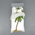 thumbnail image 1 of Ambesonne Tropical Bedding Set 3 Pcs, Cartoon Palm Trees, Twin, Green Brown, 1 of 3