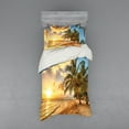 thumbnail image 1 of Ambesonne Tropical Bedding Set 3 Pcs, Exotic Sandy Beach, Twin XL, Cream Blue, 1 of 2