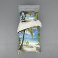 thumbnail image 1 of Ambesonne Tropical Bedding Set 3 Pcs, Palm Trees Coastline, Twin XL, Coconut and Blue, 1 of 3