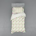 thumbnail image 1 of Ambesonne Tropical Bedding Set 3 Pcs, Pink Hibiscus Palm, Twin, Green Pink and White, 1 of 3