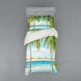 thumbnail image 1 of Ambesonne Tropical Bedding Set 3 Pcs, Pool Resort Summer, Twin, Green Blue, 1 of 3