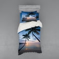 thumbnail image 1 of Ambesonne Tropical Bedding Set 3 Pcs, Sunset Beach Thailand, Twin XL, Blue Black Pale Pink, 1 of 2