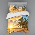 thumbnail image 1 of Ambesonne Tropical Bedding Set 4 Pcs, Exotic Sandy Beach, Queen, Cream Blue, 1 of 3