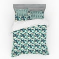 thumbnail image 1 of Ambesonne Tropical Bedding Set 4 Pcs, Hawaiian Leaves and Plants, Queen, Slate Blue Multicolor, 1 of 3
