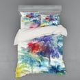 thumbnail image 1 of Ambesonne Tropical Bedding Set 4 Pcs, Watercolor Palm Retro, Queen, Multicolor, 1 of 2