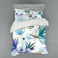 thumbnail image 1 of Ambesonne Tropical Bedding Set 4 Pcs, Watercolor Parrot Palm, Queen, Multicolor, 1 of 2