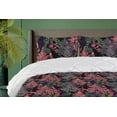 thumbnail image 1 of Ambesonne Tropical Boho Down Alternative Quilt Comforter, Jungle Leaf Greenery, Full, Pastel Pink and Charcoal Grey, 1 of 1