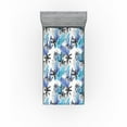 thumbnail image 1 of Ambesonne Tropical Boho Fitted Sheet, Abstract Brush Palm, Twin XL Size, Deep Sky Blue Ceil Blue, 1 of 5