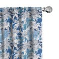 thumbnail image 1 of Ambesonne Tropical Curtains, Animal Prints Palm Trees, Pair of 28"x95", Dark Sky Blue White, 1 of 5