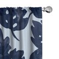 thumbnail image 1 of Ambesonne Tropical Curtains, Boho Simplistic Monstera, Pair of 28"x84", Dark Slate Blue and Lavender, 1 of 5