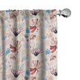 thumbnail image 1 of Ambesonne Tropical Curtains, Cartoon Leaves Hearts Art, Pair of 28"x84", Pale Maroon Blush Grey, 1 of 5