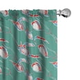 thumbnail image 1 of Ambesonne Tropical Curtains, Citron Motifs Leaves Art, Pair of 28"x84", Sea Green Dark Coral, 1 of 4